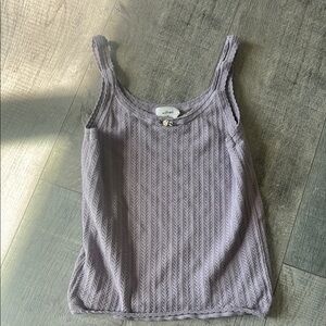 Aritzia Purple Ribbed Tank Top